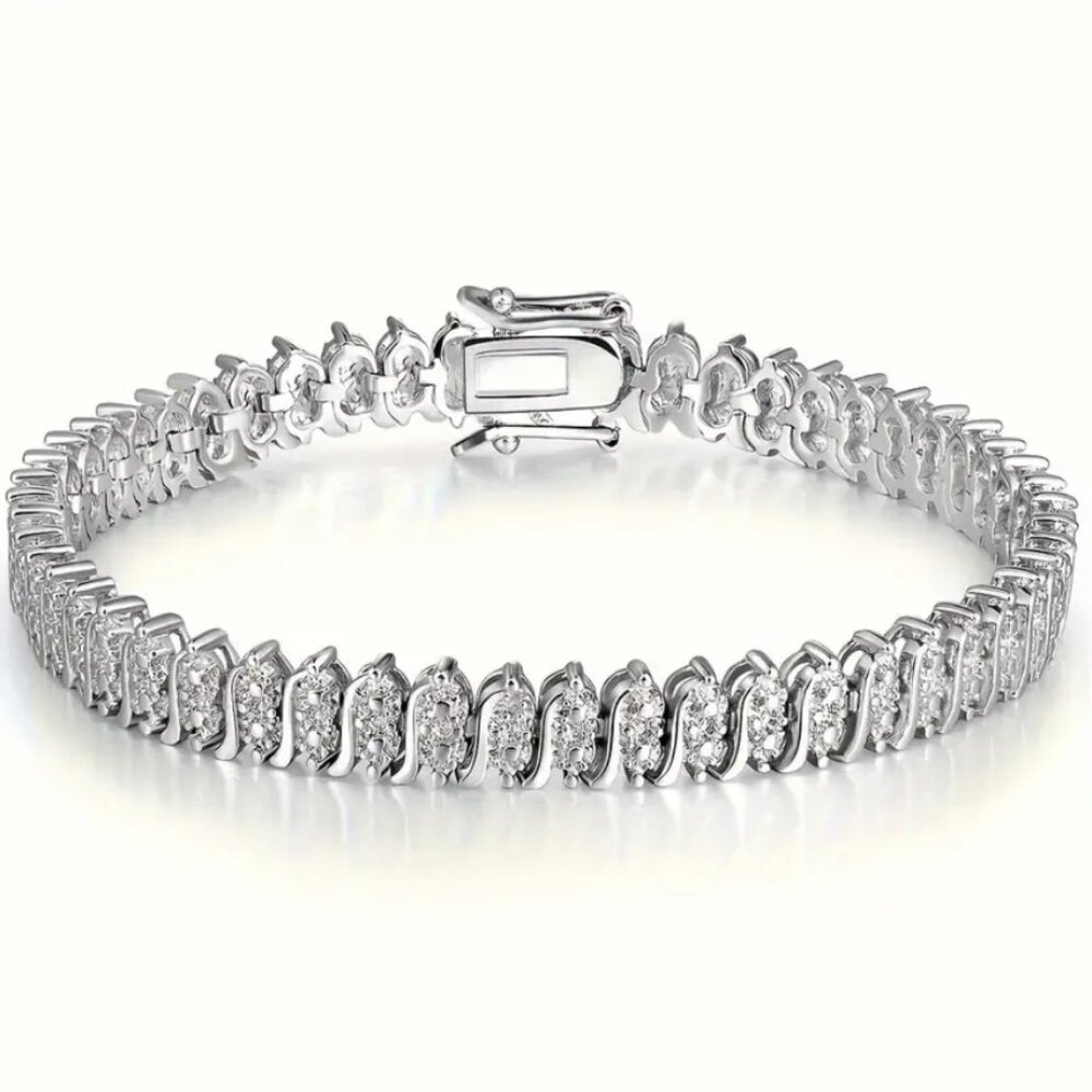 2ct Oval Diamond Womens 14K White Gold Tennis Bracelet 14 Karat Silver Jewelry